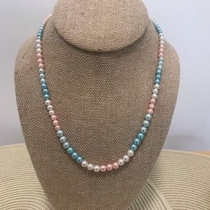 Vintage Pastel Pearls set - Necklace & Earrings